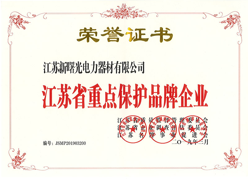 江苏省重点保护品牌企业